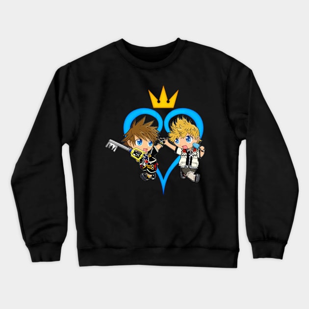 cute kingdom hearts Crewneck Sweatshirt by cptpuggles